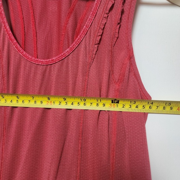 Lululemon Red Orange Drawstring Hem Stretchy Pullover Tank Top Sleeveless Size 6 - Picture 5 of 8